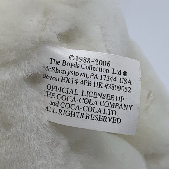 2 Plush Coca-Cola Boyds Bears Mini Polar Bears w/Red Embroidered Christmas Hats - Picture 12 of 12